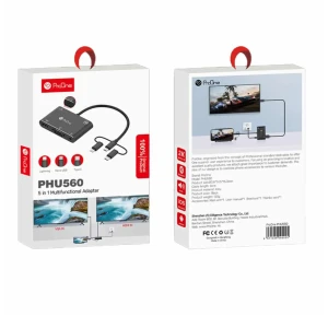 مبدل microUSB و لایتنینگ و USB-C به HDMI و VGAوAV پرووان مدل PHU560